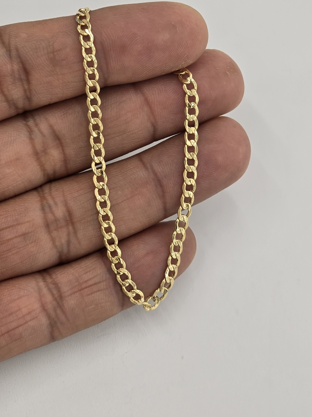 10k Real Gold Cuban Bracelet 3.5 Mm 7 Inches